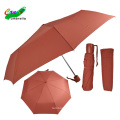 guarda-chuva de tecido impermeável feminino 3 guarda-chuva dobrável cor de vinho com bolsa